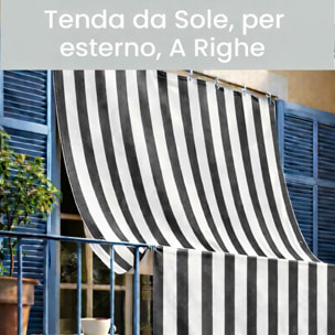Intrecci Tenda da Sole Impermeabile per Verande e Balconi con Occhielli, Righe Antracite