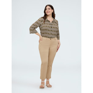 Fiorella Rubino - Pantalones New York en algodón stretch - Beige