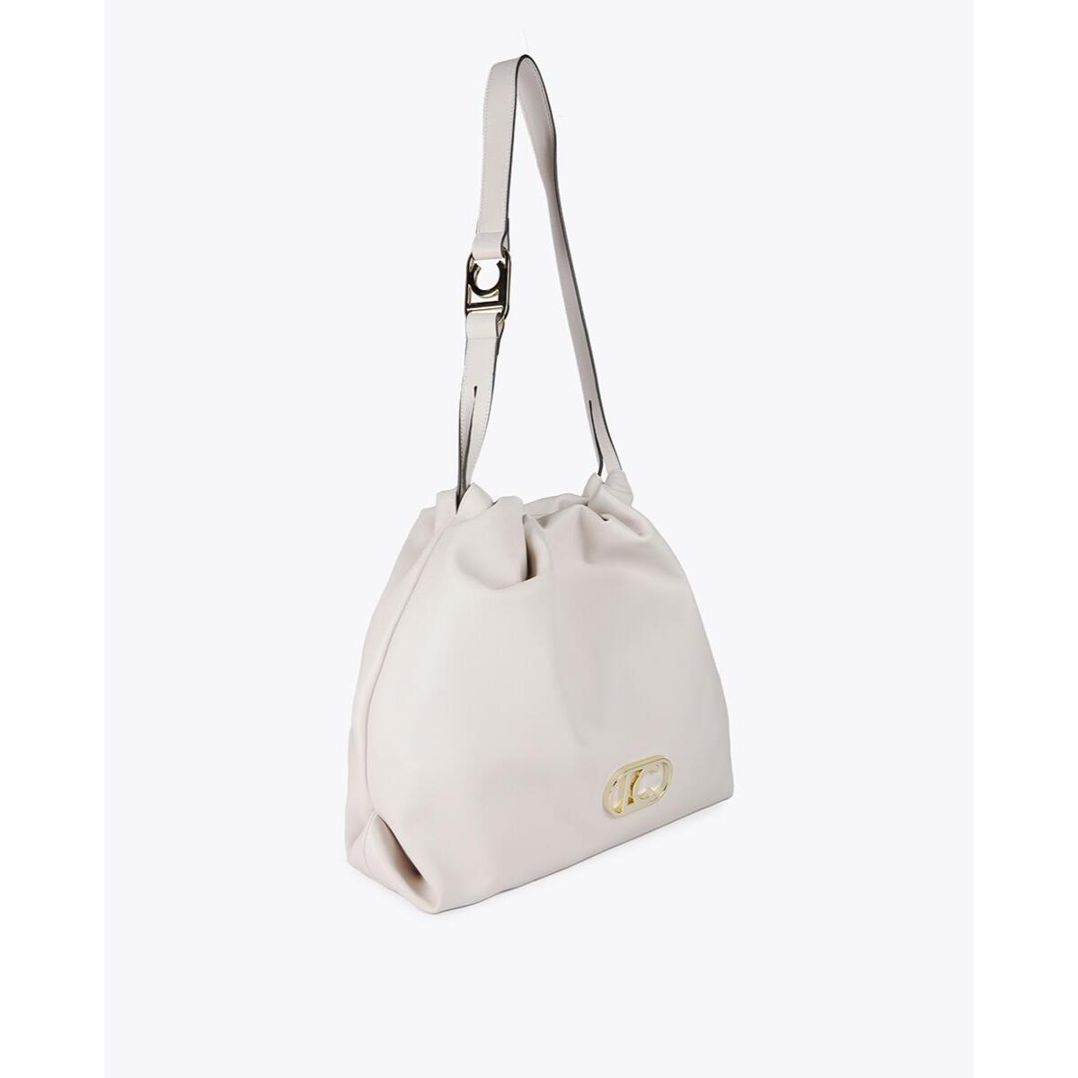Borsa shopper effetto pelle con logo