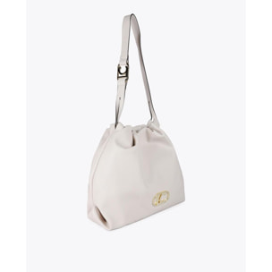 Borsa shopper effetto pelle con logo