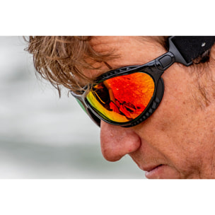Gafas de deportes acuáticos OCEAN TIERRA DE FUEGO - Negro mate / Revo roja