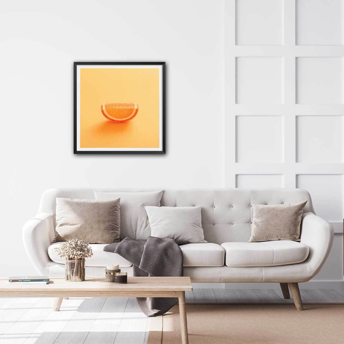 Affiche cuisine bonbon à l'orange Affiche sous cadre noir