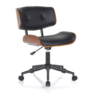 Tomasucci Fauteuil de bureau VISBY-B DARK WOOD Noir