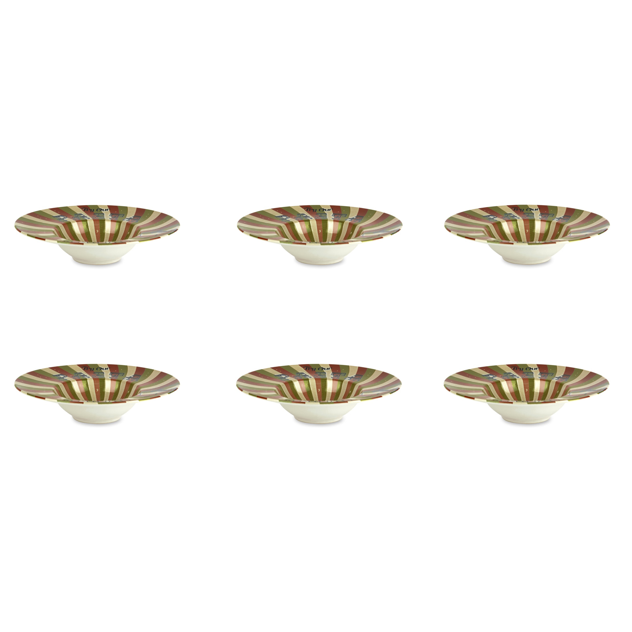 Set 6 piatti fondi Excelsa – Little Italy, Ceramica Multicolore