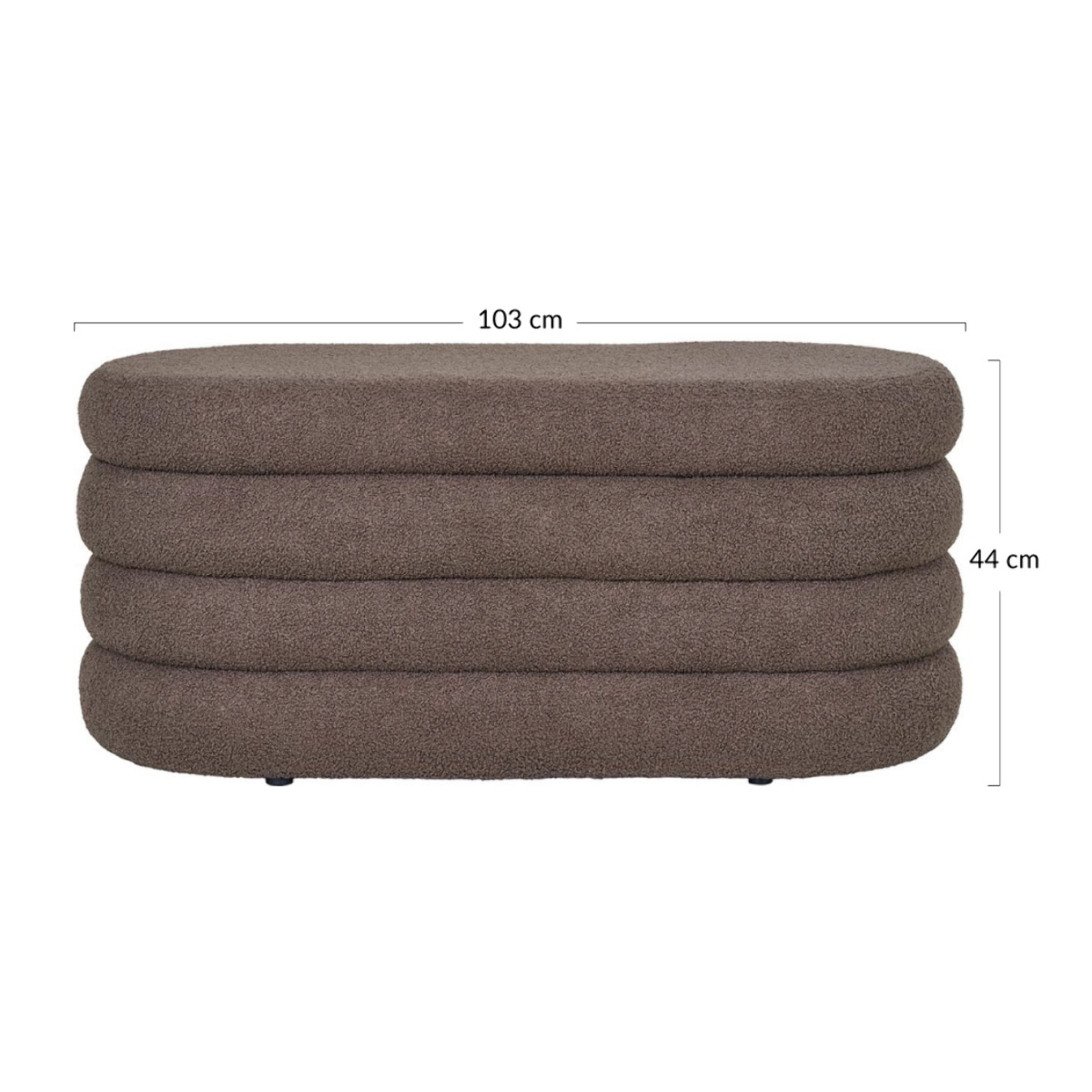 Neo - pouf avec rangement - en tissu bouclette - Marron