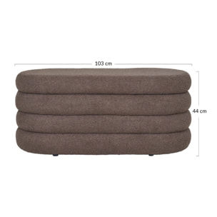 Neo - pouf avec rangement - en tissu bouclette - Marron