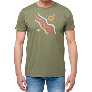 T-shirt in cotone 150 gr Hot Buttered Outback Verde militare.
