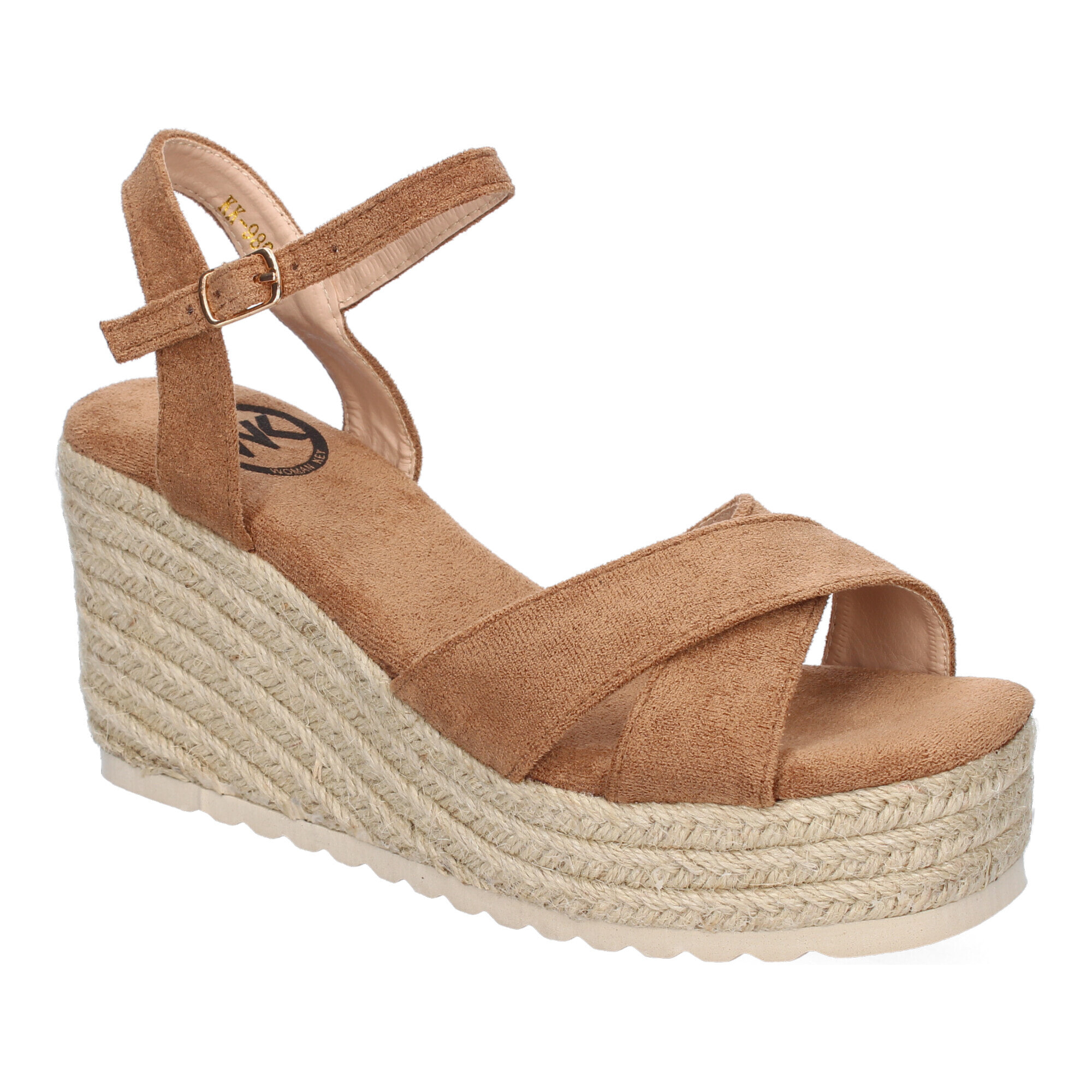 Sandalia de Cuña de Yute para Mujer, Comodas y Elegantes, Diseño Trenzado en la Pala