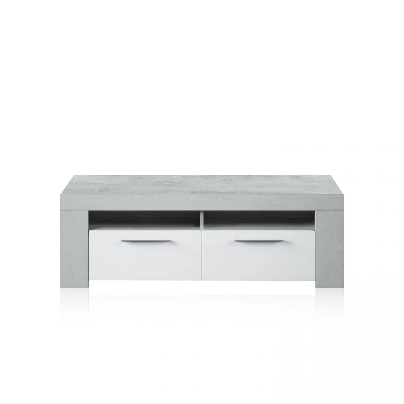 Mueble TV Ambit Blanco Artik (Blanco Mate) - Gris Cemento