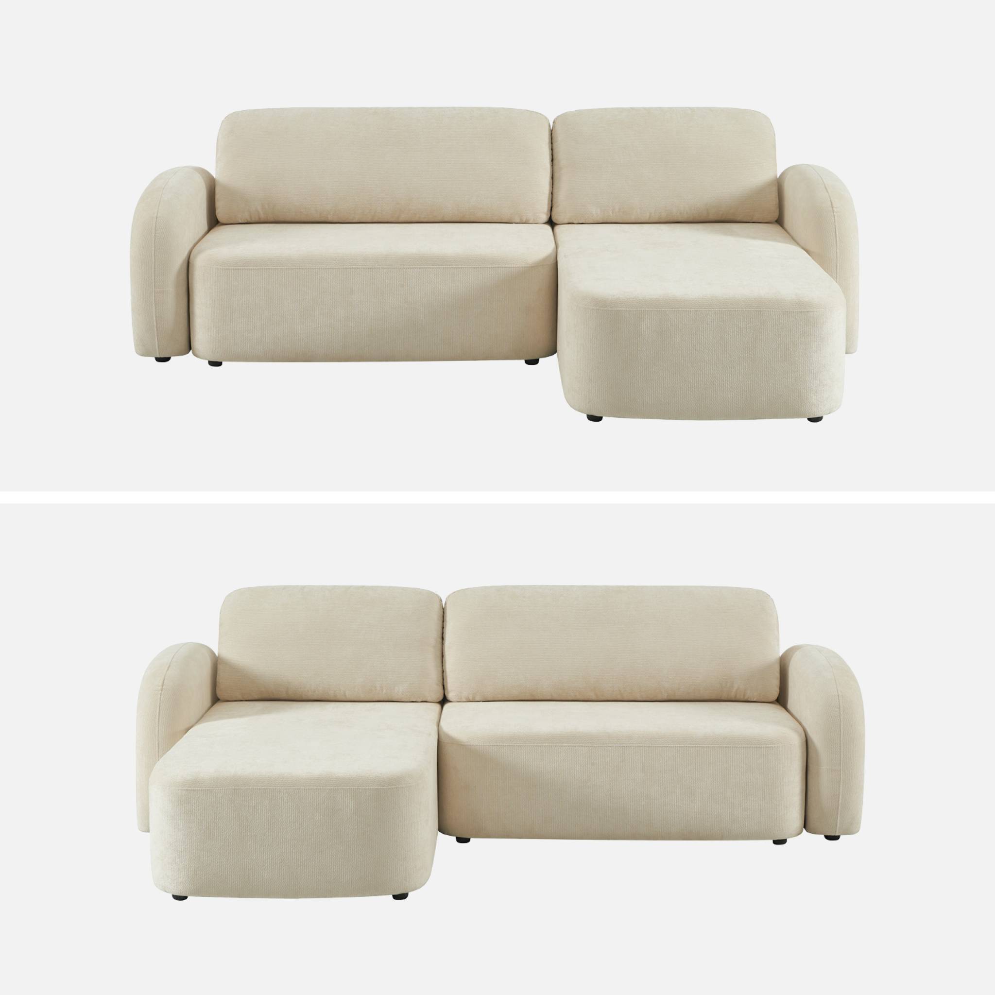 Canapé d'angle réversible convertible 3 places tissu avec coffre NOUMA