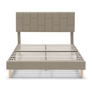 Estructura de Cama tapizada Sorni de 30 cm, 90/135-140/150x190 cm, Beige