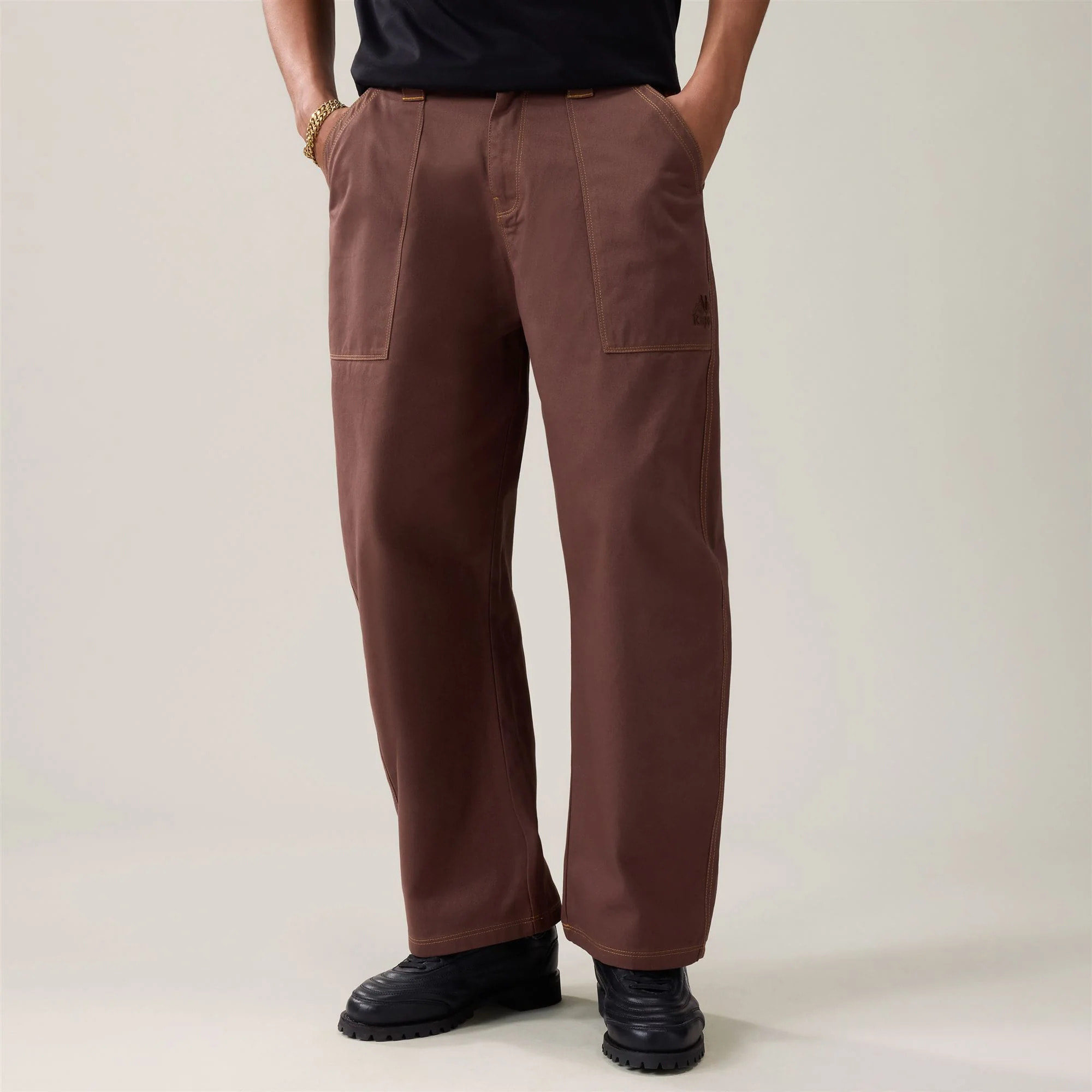 Kappa - Pantalones Hombre Marrón - Authentic Oliver