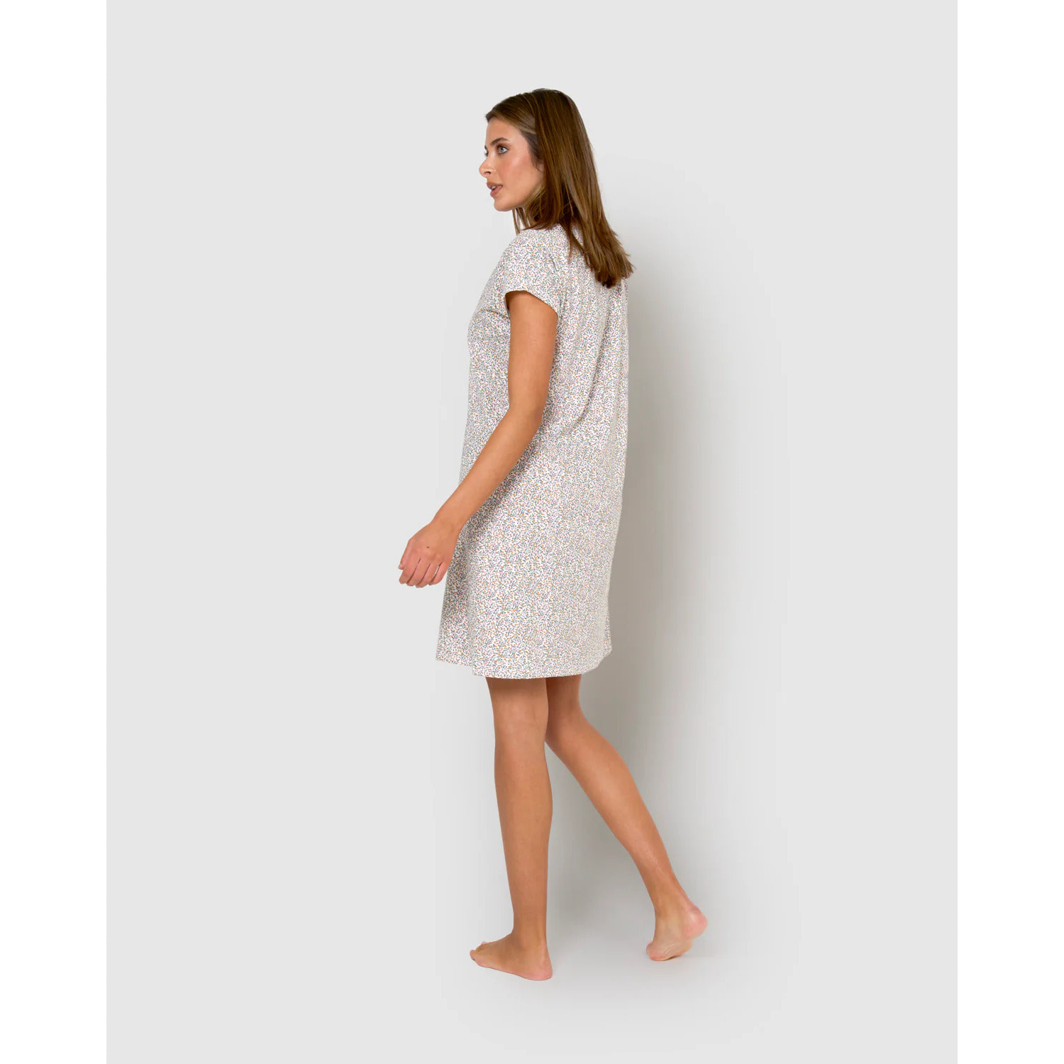 Vestido corto de algodón clarita verde