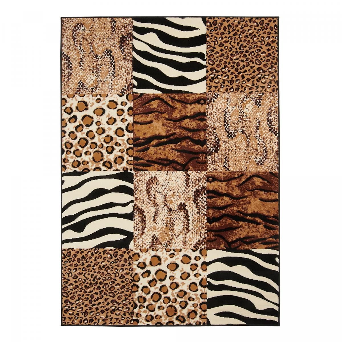 Tapis salon et chambre tissé motif animaux VOJO