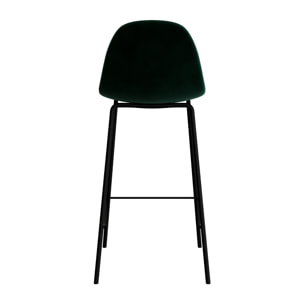 Lot de 2 chaises pour îlot central 65 cm en velours vert foncé - Henrik