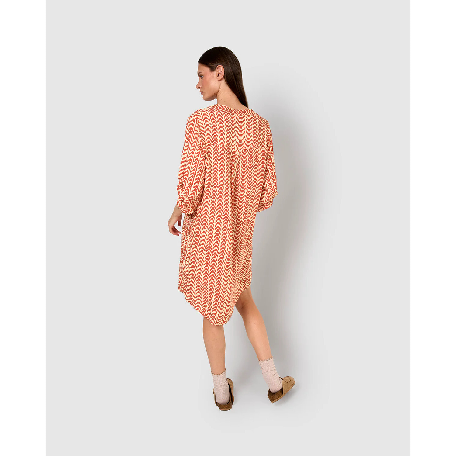 Vestido viscosa oveta teja