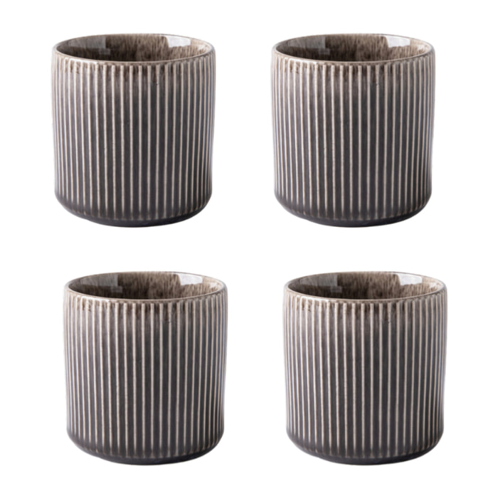 Lot de 4 tasses marron - "cappuccino"