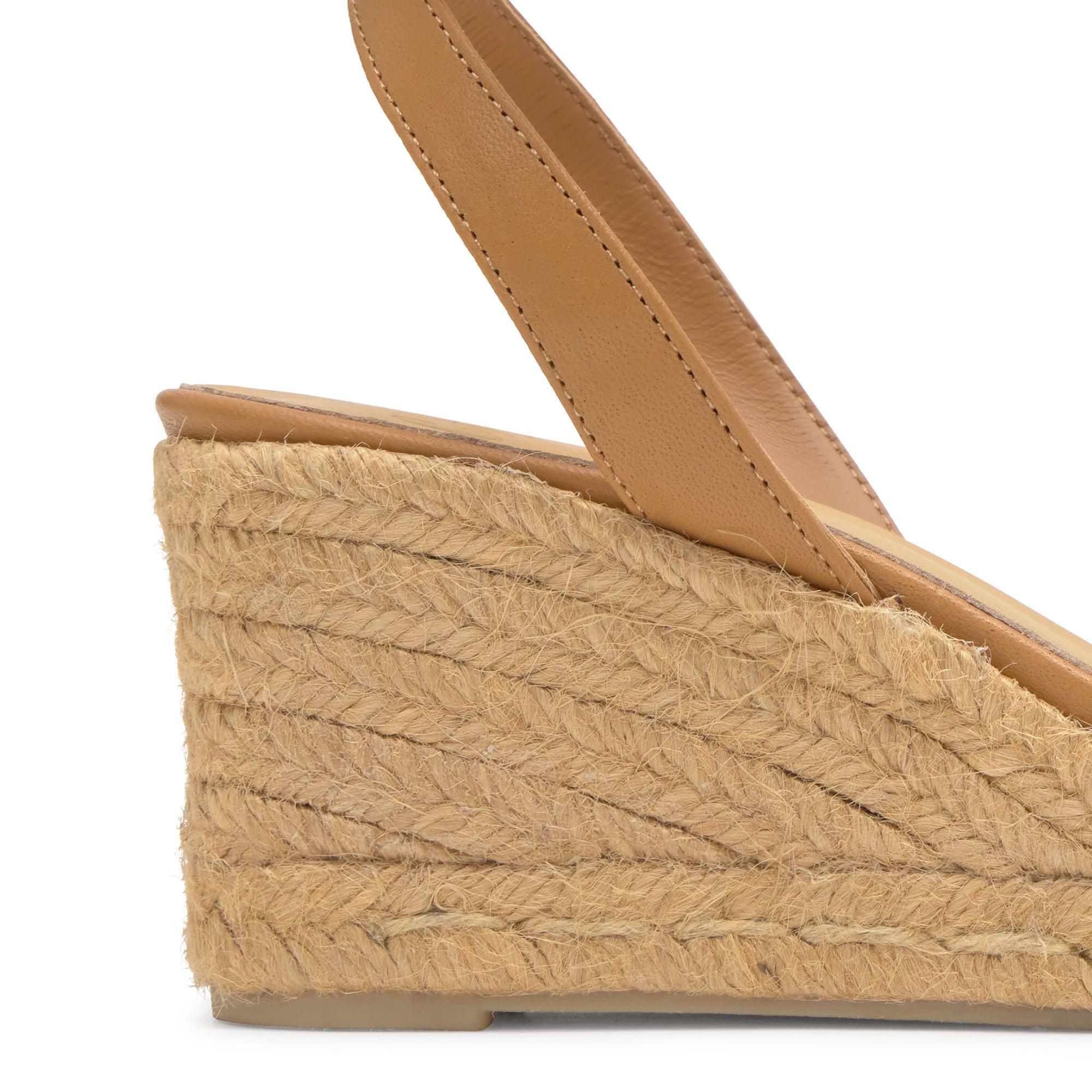 Alpargata Cecilia cuña de yute tintada en algodón orgánico con pulsera y escote en V