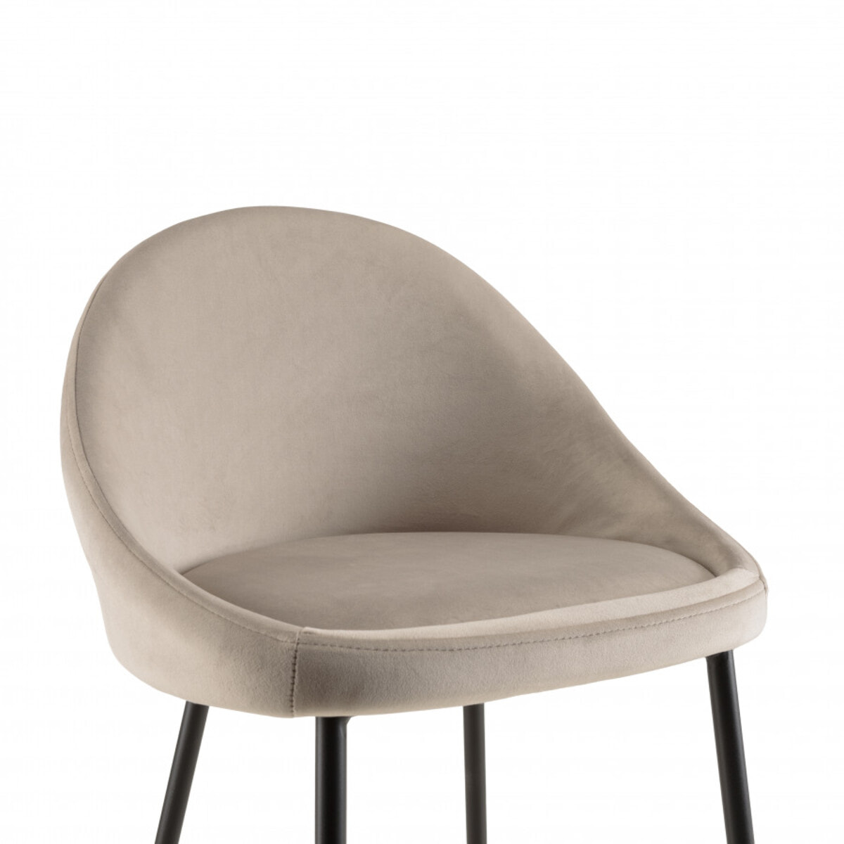 AUGUSTIN - Lot de 2 tabourets d'ilot velours chamois hauteur d'assise 65cm