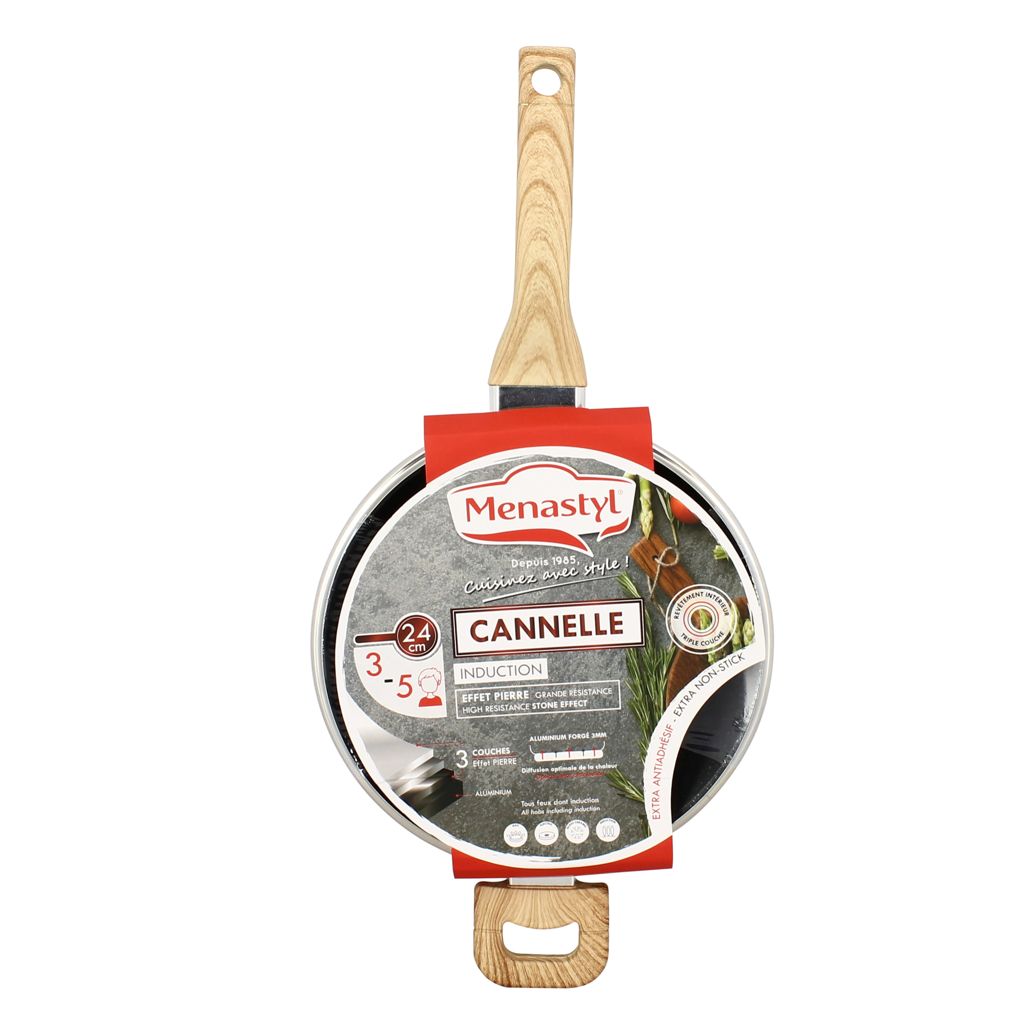 Sauteuse avec couvercle en aluminium 24cm - tous feux CANNELLE