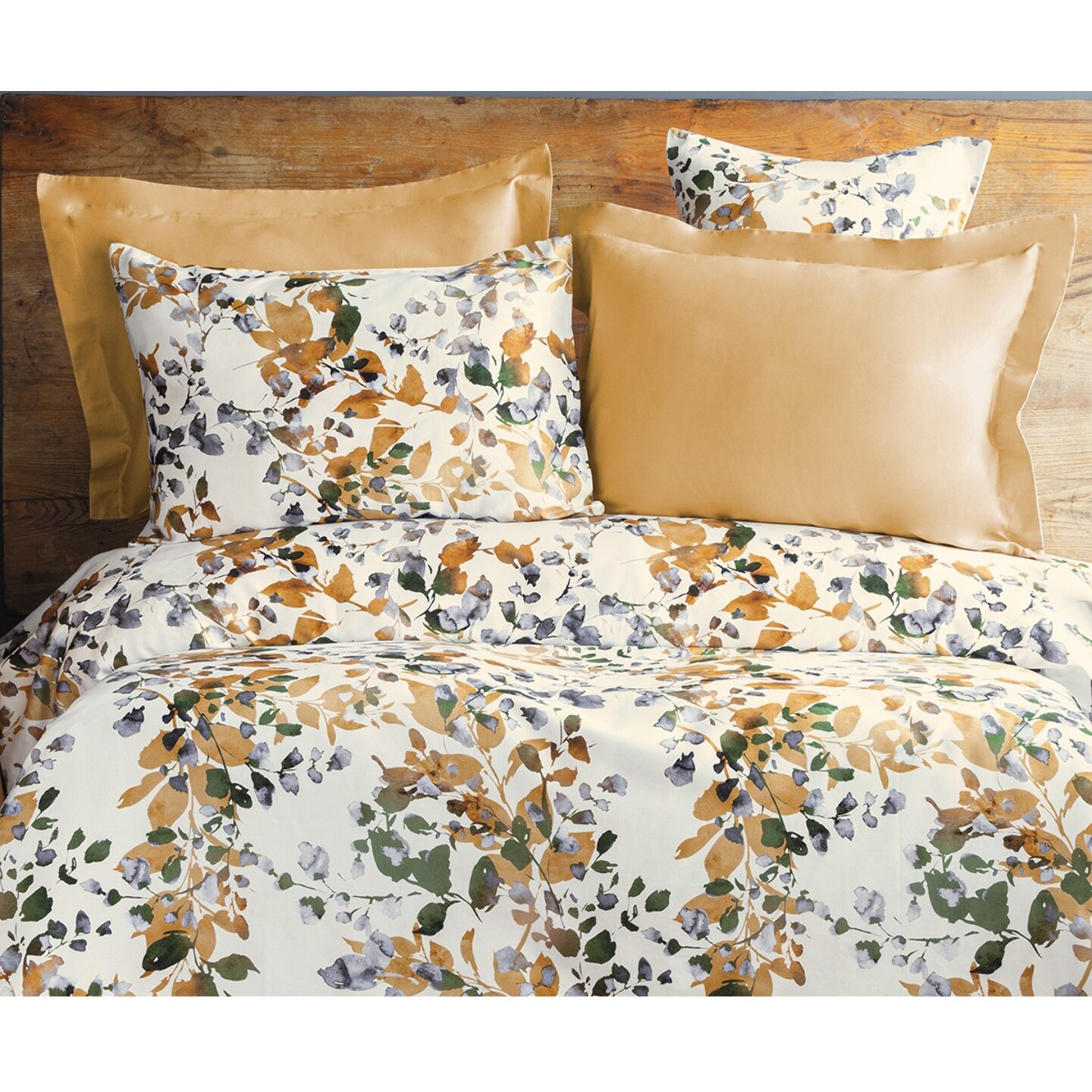 Parure housse de couette 240x220 cm et 2 taies d'oreiller 63x63cm satin de coton imprimé