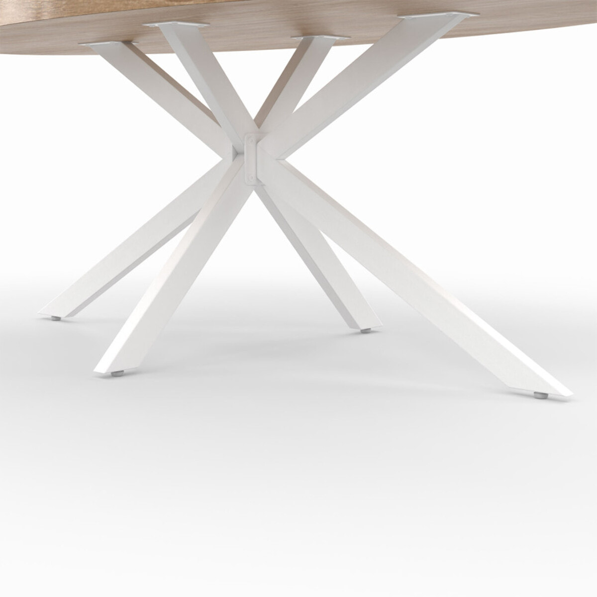 Table à manger ovale Céleste bois et blanc 200cm
