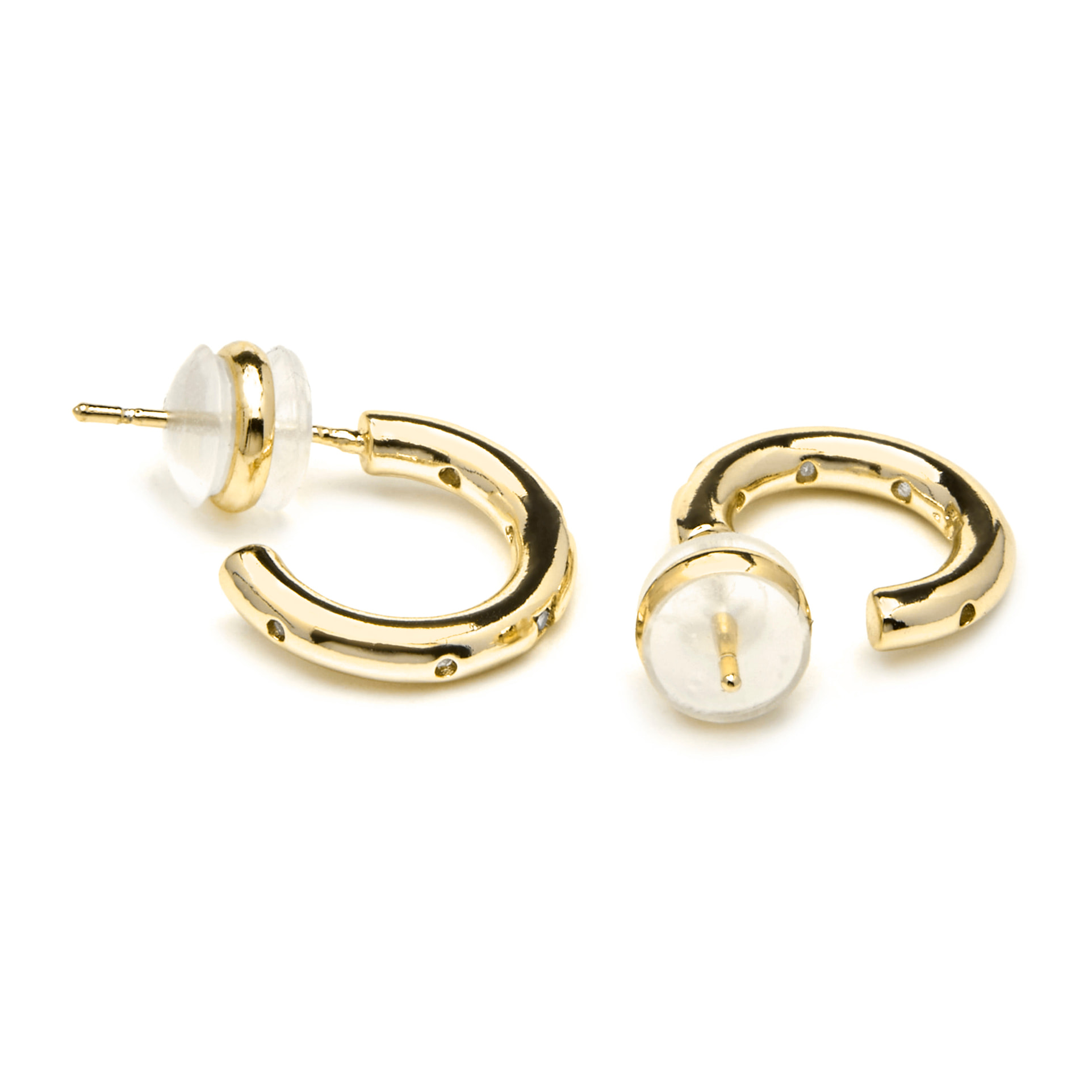 Pendientes acabado oro amarillo de 18k y Circonita Brillante