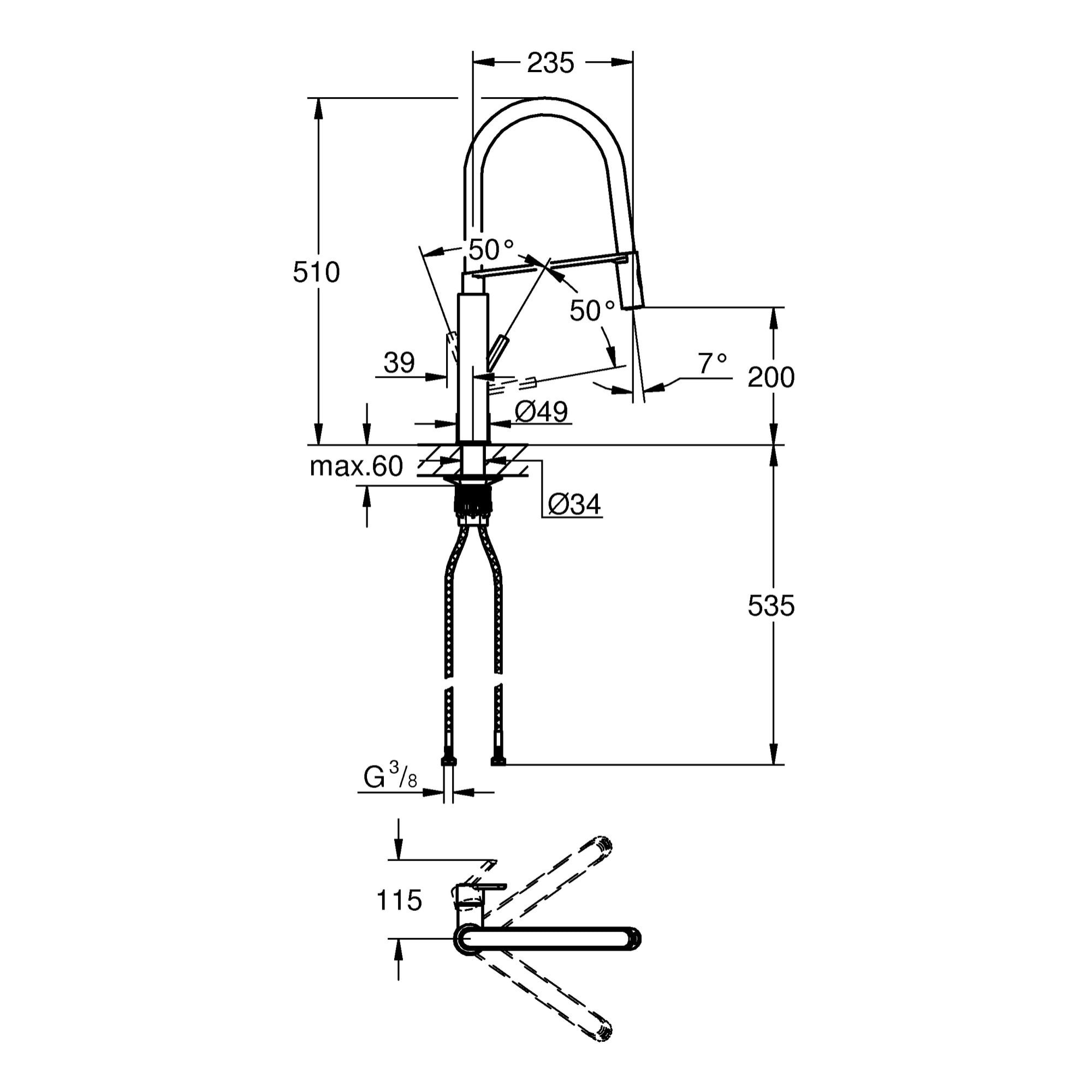 GROHE Feel Mitigeur monocommande Evier Chromé
