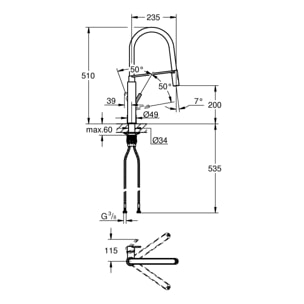 GROHE Feel Mitigeur monocommande Evier Chromé