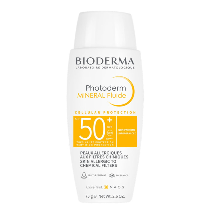 Photoderm Mineral - Fluide Pour Peaux Allergiques aux Filtres Chimiques - SPF50+ 75G