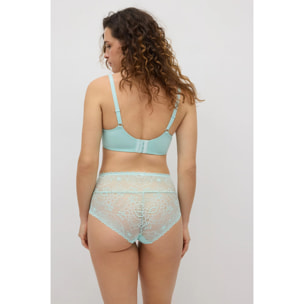 Slip neri a vita alta in pizzo floreale