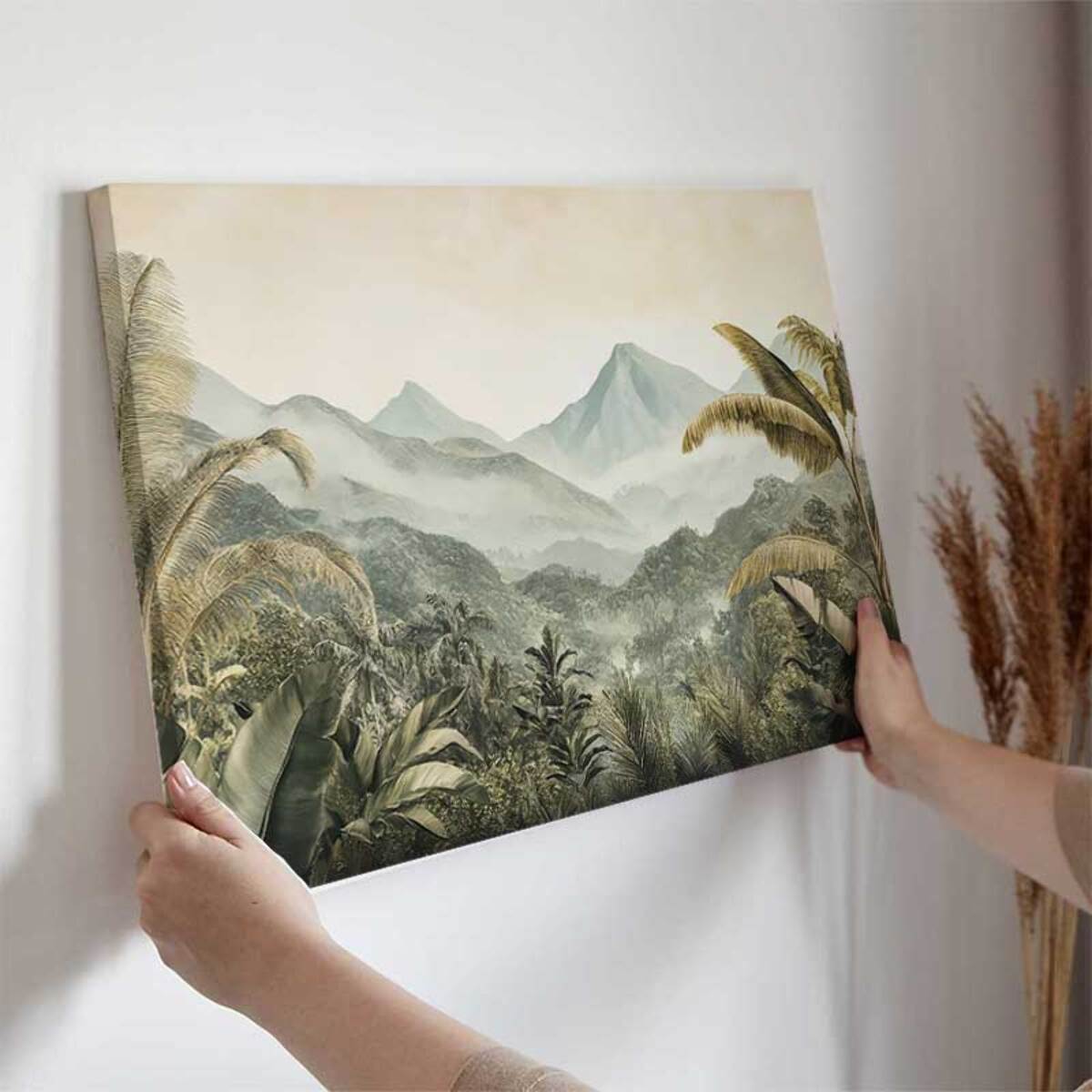 Tableau panorama tropical brumeux Toile imprimée