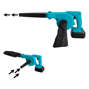 Soplador de hojas eléctrico e inalámbrico, 2x 3000mAh, 2.8 m3/min y 16000 rpm.