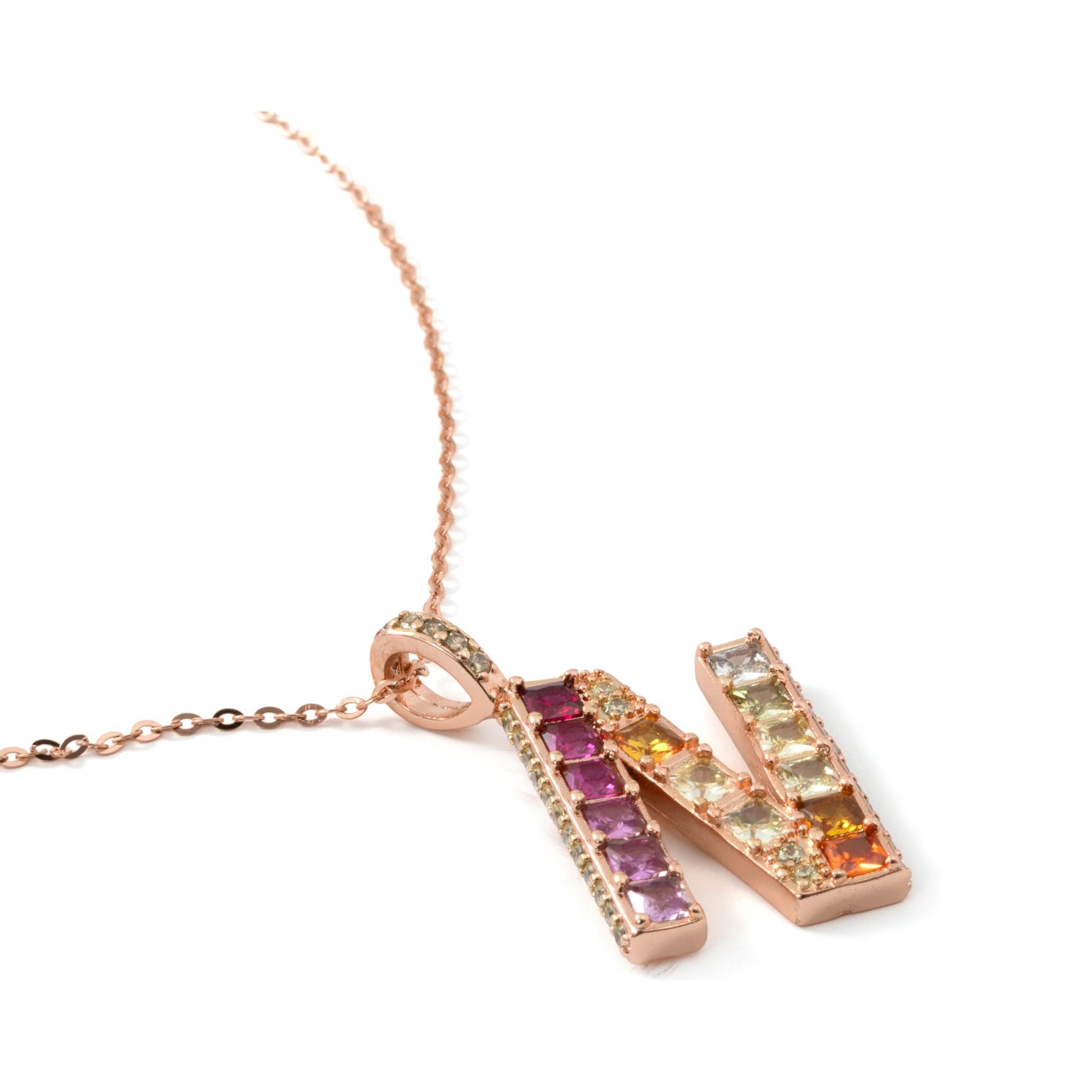Collar N acabado oro rosa 18k