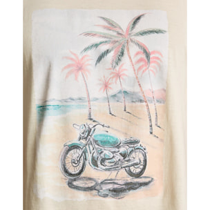 Camiseta Manga Corta Off White - Motodean