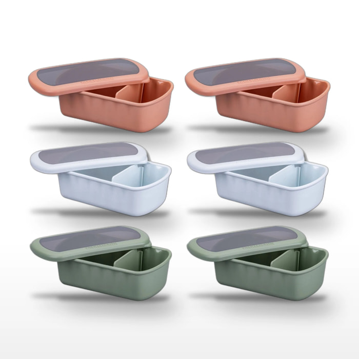 Lot de 6 Lunchbox Fackelmann Storage à compartiment réglable sans BPA