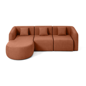 Ikare - canapé modulable d'angle gauche - 4 places - en tissu - Terracotta