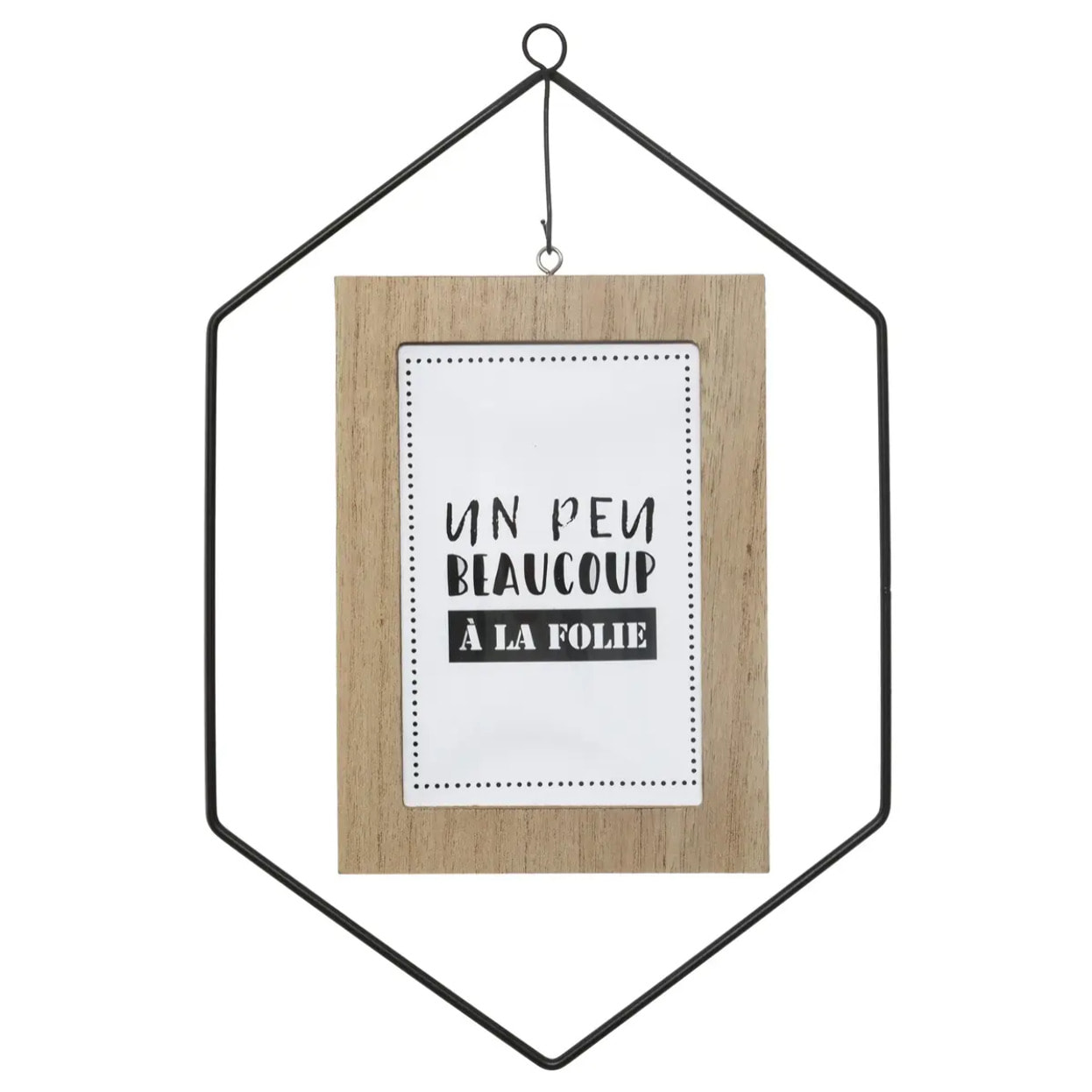 Cadre photo - métal et bois - 10x15 cm