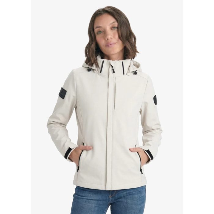 Giacca Esercito con zip panna donna