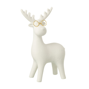 J-Line figurine Renne - porcelaine - blanc/or - large