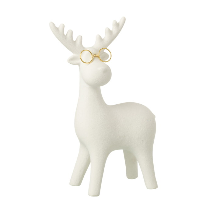 J-Line figurine Renne - porcelaine - blanc/or - large