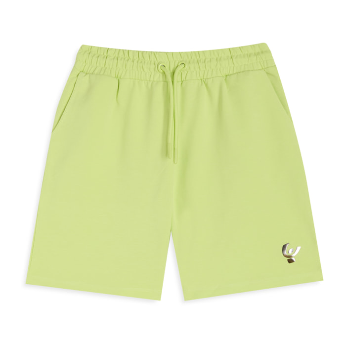 Pantaloni corti Bambina in Cotone con Logo Argento