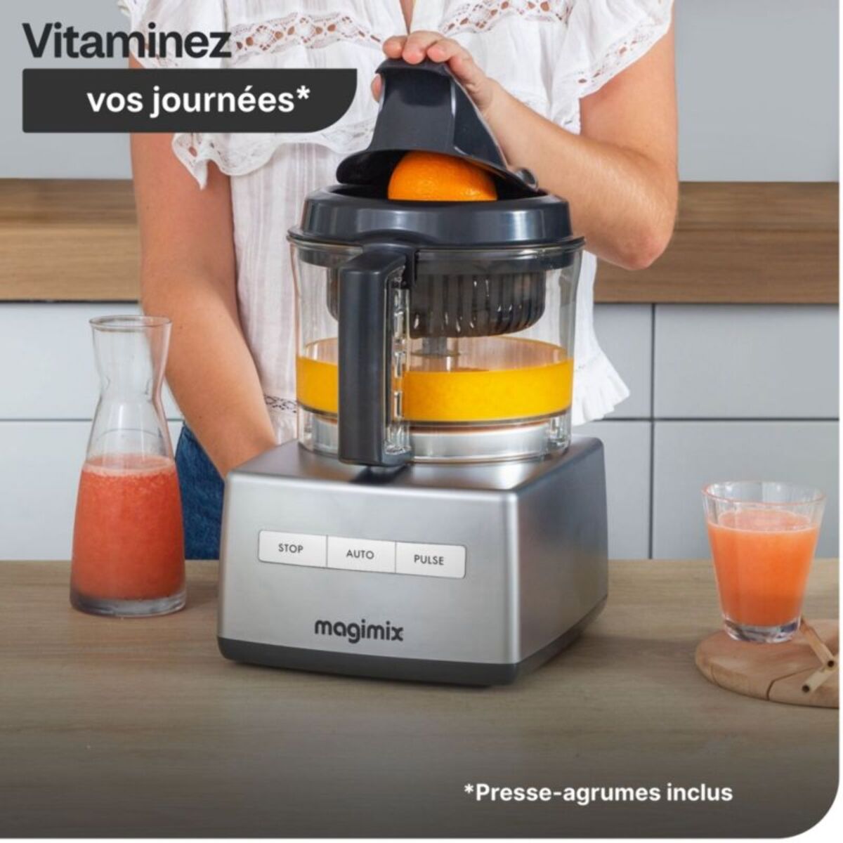 Robot multifonction MAGIMIX CS4200 XL BLANC + PRESSE AGRUME 85426F