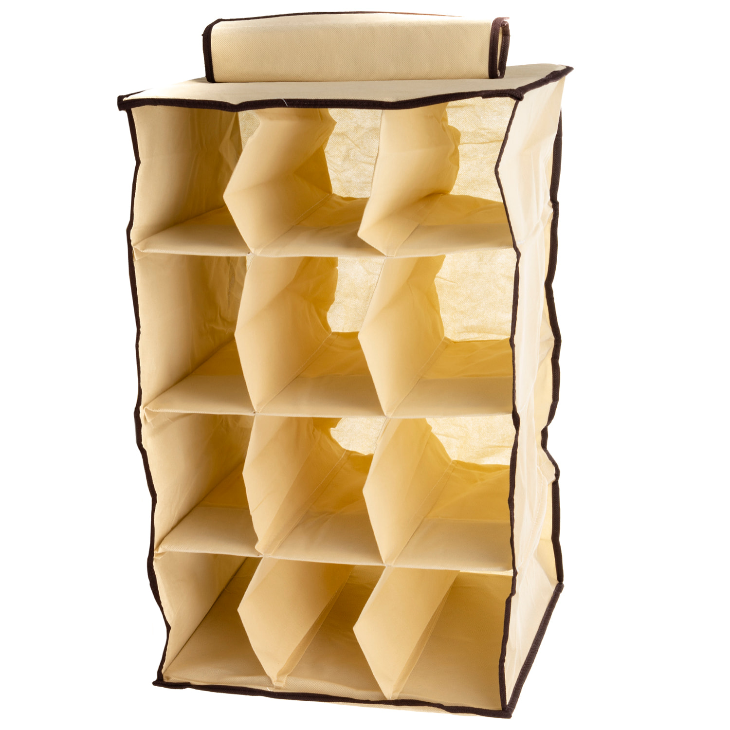 Organizador multiusos de 12 compartimentos 65x30x36. Para colgar, anti olor, transpirable.