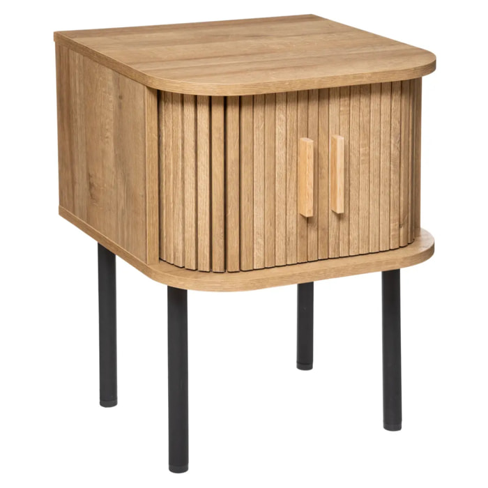 Table de chevet "Colva" effet chêne H53cm
