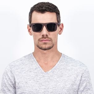 Gafas de sol OCEAN VENICE BEACH - De madera skate marrón oscuro con línea azul y / Ahumada