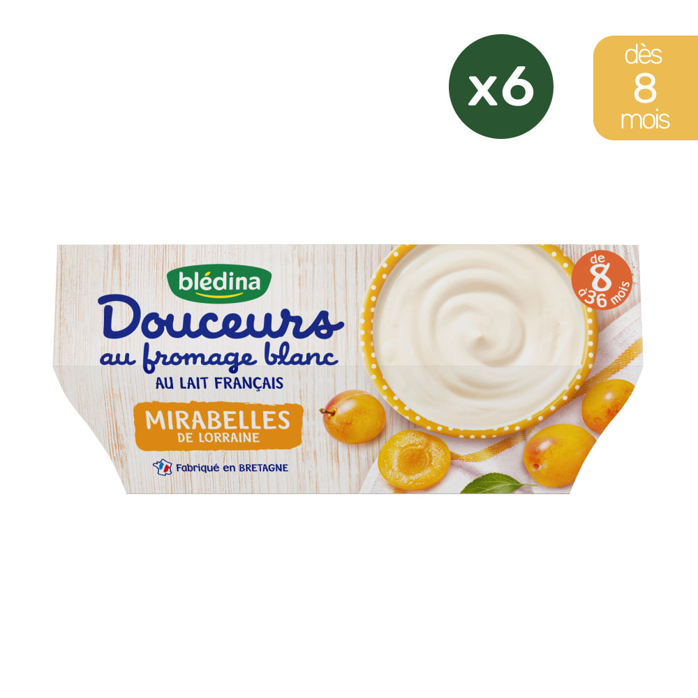 24 Desserts Mirabelles de Lorraine 6x(4x100g) - Douceurs au fromage blanc Dès 8 Mois