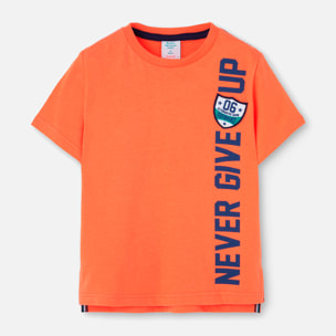 Camiseta niÃ±o estampada, mangas cortas, naranja, 508160