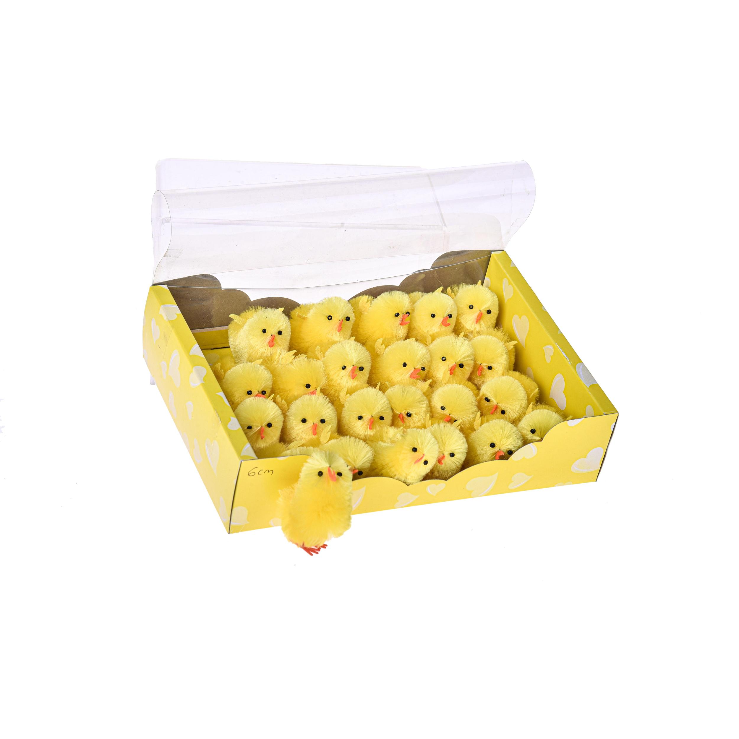 Pulcini Con Nido, 6 Pezzi. Altezza 7 Cm - Pezzi 4 - 25X6X17cm - Colore: Giallo - Bianchi Dino - Pulcini, Uccellini E Farfalle