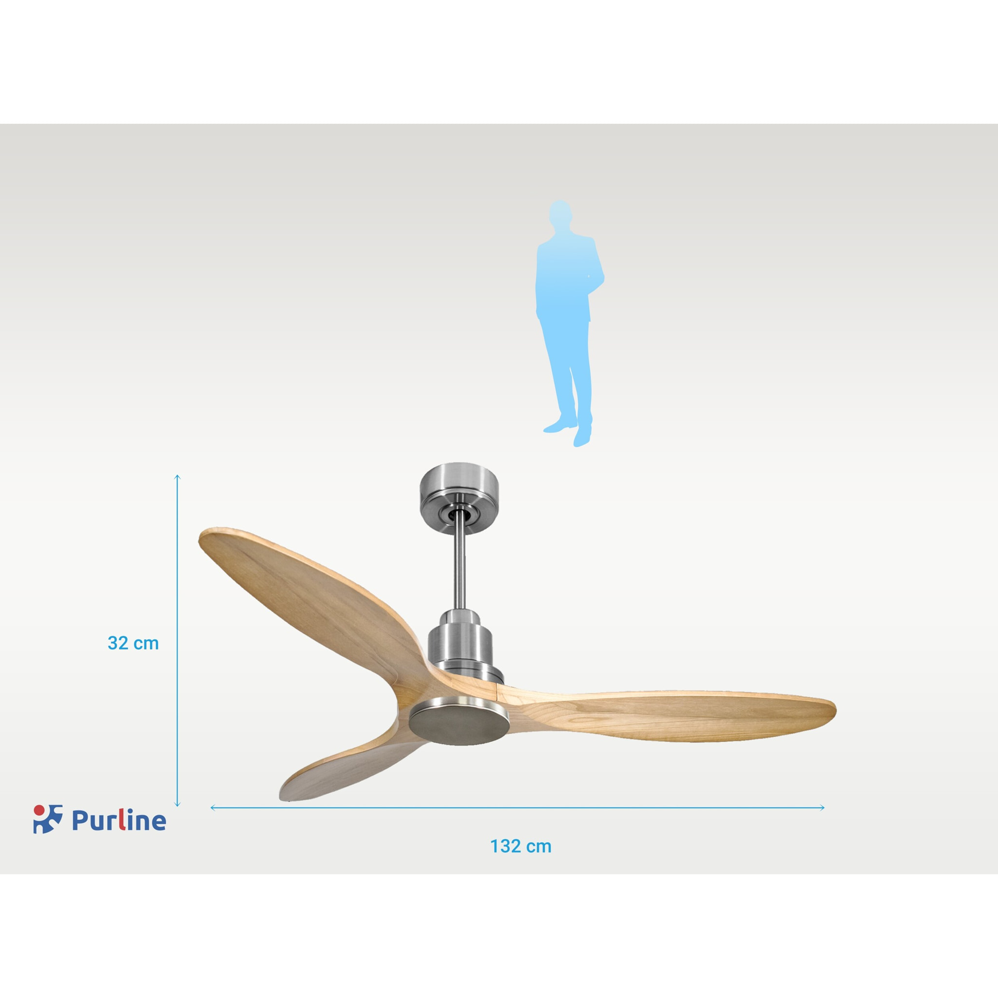 Ventilateur de plafond Réversible  Thermostat Wifi Moteur à courant continu Toits en pente Télécommande Hypersilence Mémoire